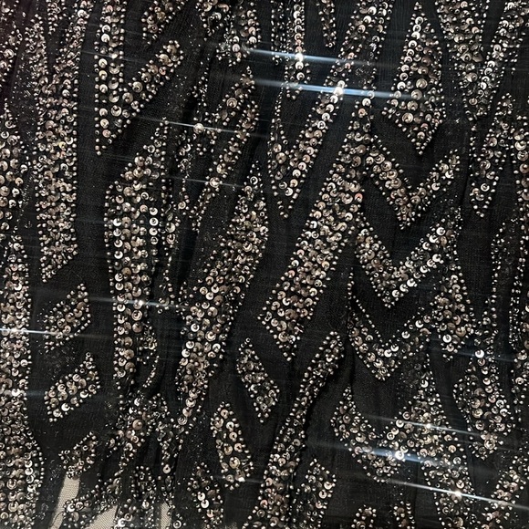 Parker Metallic Switch Geometric Beaded Skirt L - Picture 7 of 9